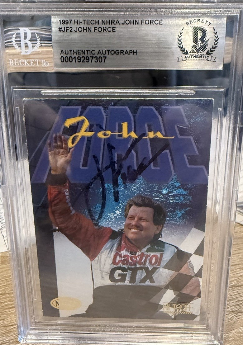 Signed 1997 Hi Tech NHRA #JF2 John Force - Beckett BAS Slabbed