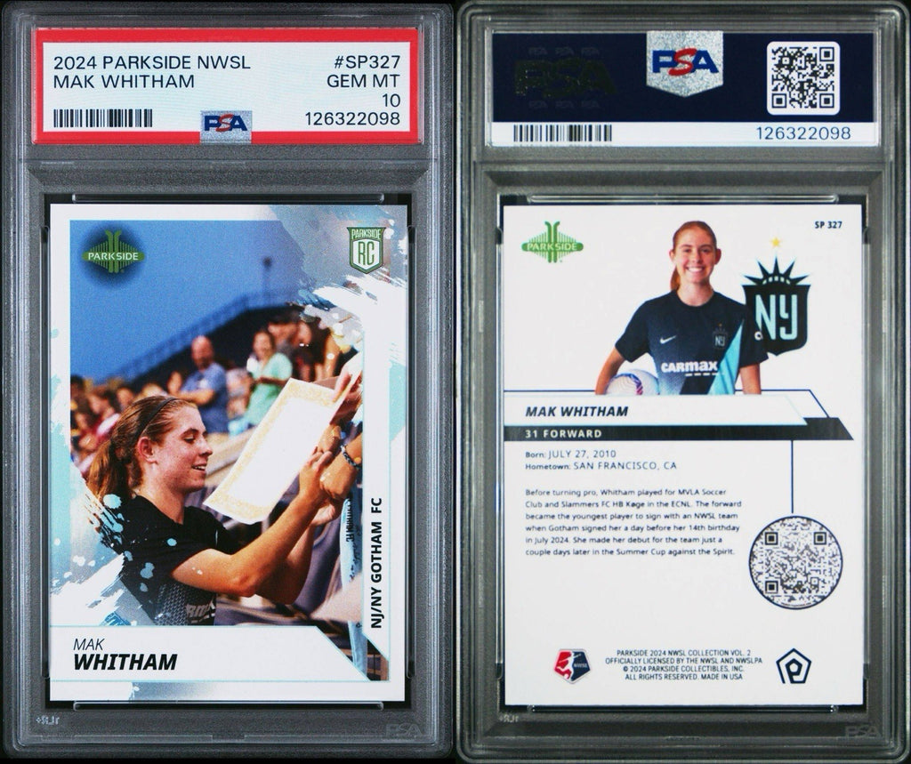 Mak Whitham 2024 Parkside NWSL Vol 2 VARIATION /100 Short Print #SP327 RC PSA 10