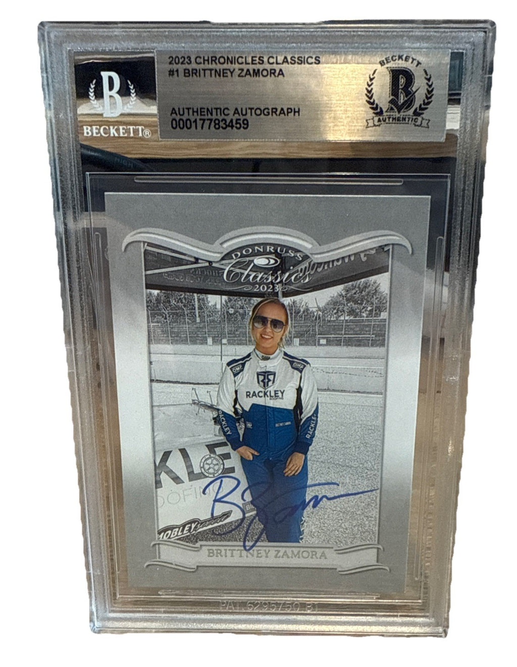 Signed Brittney Zamora 2023 Panini Chronicles Classics #1 - BAS Beckett Slab