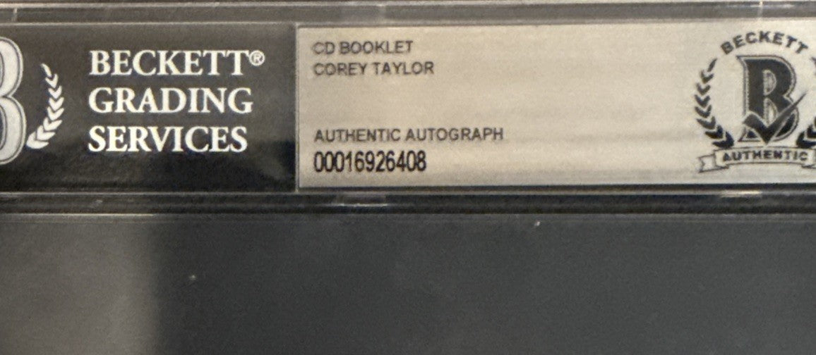 Corey Taylor / SLIPKNOT Autographed Signed CD Booklet  "CMF2" BAS Encased Slab