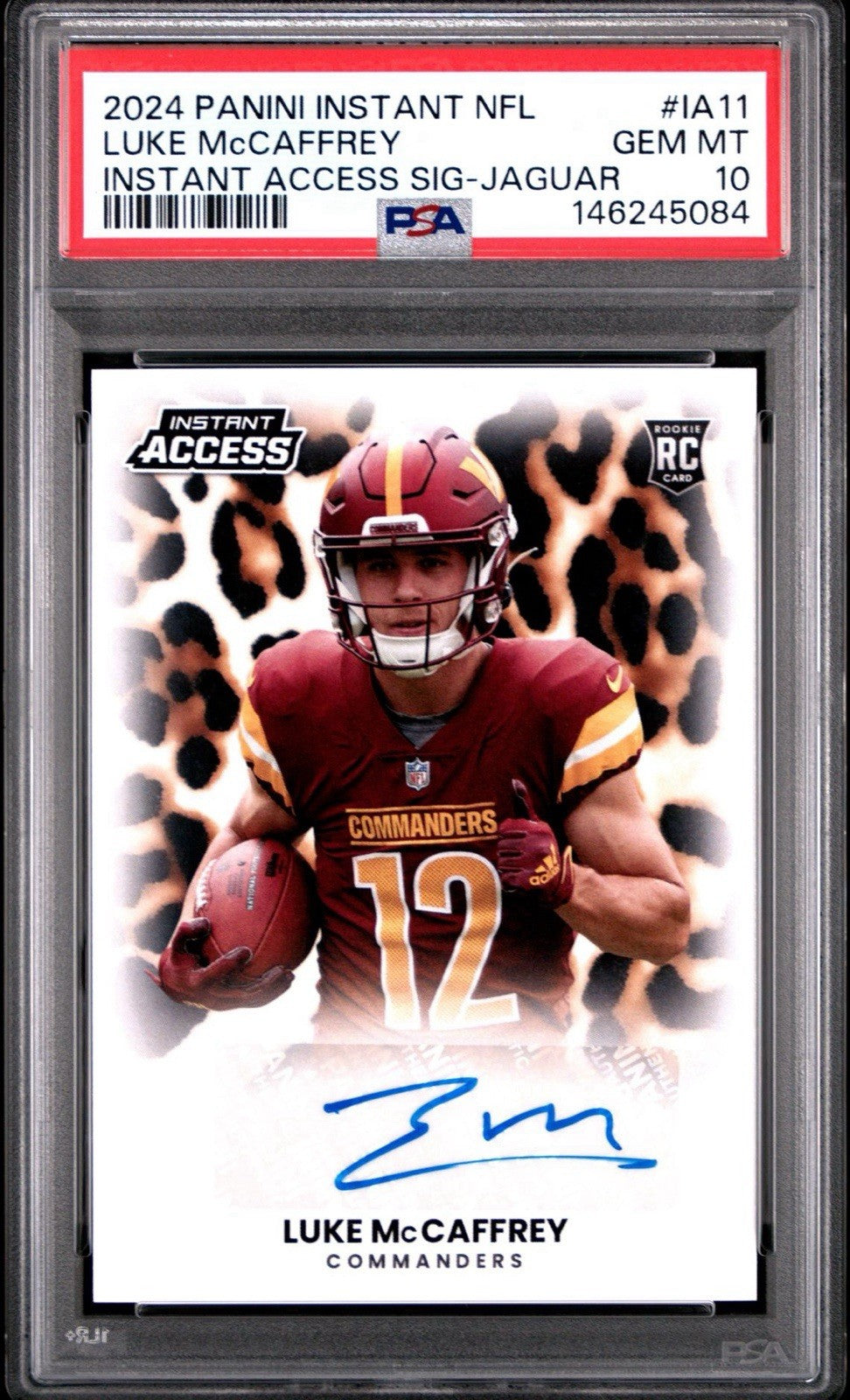 LUKE MCCAFFREY 2024 PANINI INSTANT ACCESS SIGNATURES AUTO JAGUAR # 8/10 PSA 10