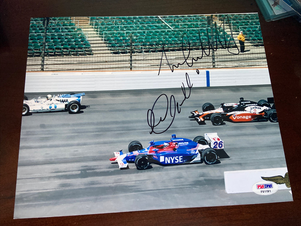 MICHAEL ANDRETTI & MARCO ANDRETTI SIGNED 8x10 Photo PSA/DNA COA