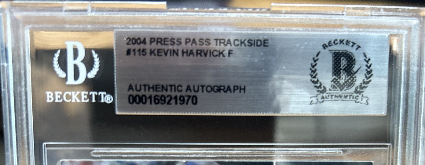 2004 Press Pass Trackside Kevin Harvick Signed Auto Card #115 BAS Certed Slab