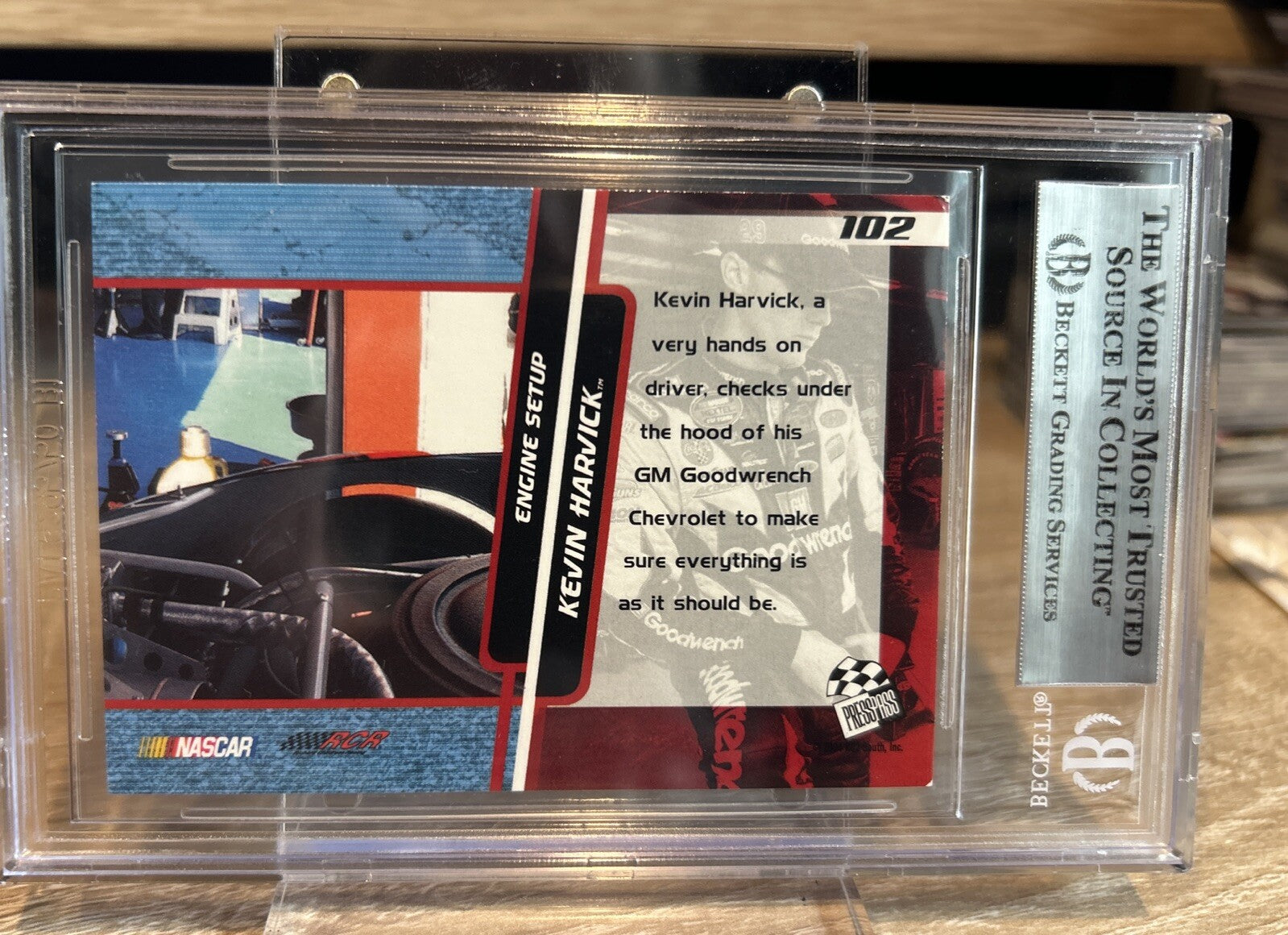 2004 Press Pass Trackside Kevin Harvick Signed Auto Card #102 BAS Certed Slab