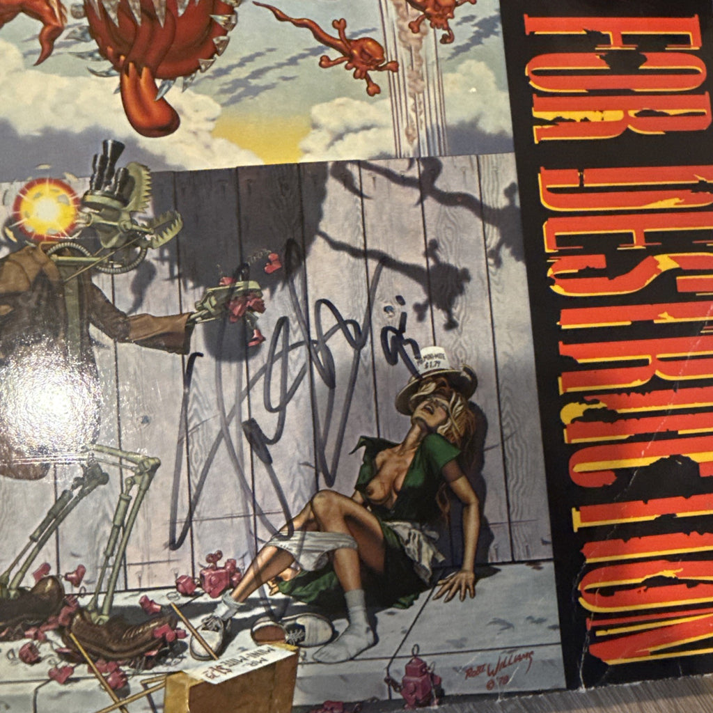 SLASH signed GNR Appetite for Destruction Original VINYL - BAS Beckett Letter