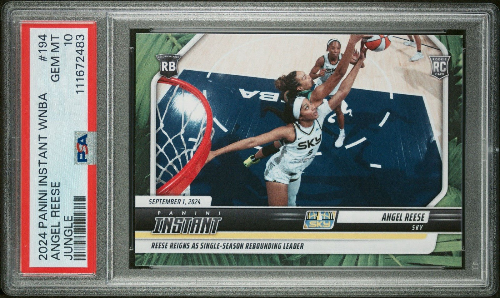 ANGEL REESE - 2024 PANINI INSTANT WNBA #194 - JUNGLE #d /25 PSA 10 Gem Mint