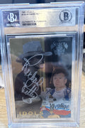 Signed Richard Petty 1995 Select #129 Idols NASCAR Beckett BAS Slab