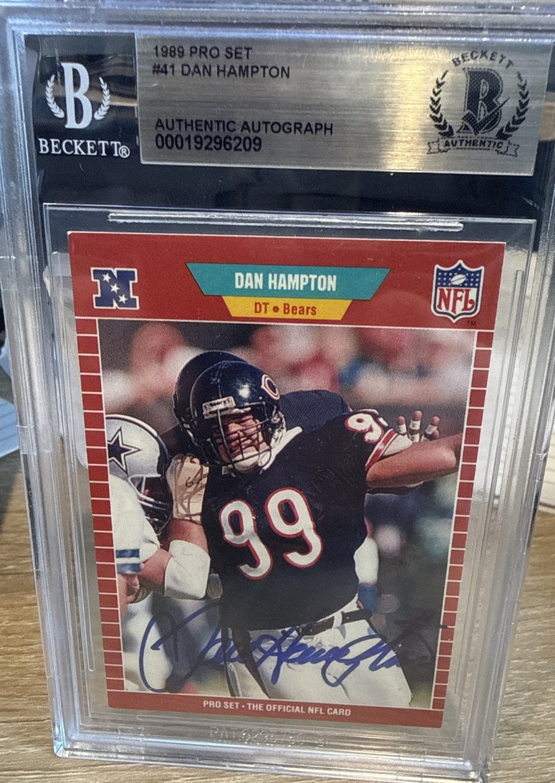 1989 Pro Set Dan Hampton Auto #41 - Beckett BAS Authentic