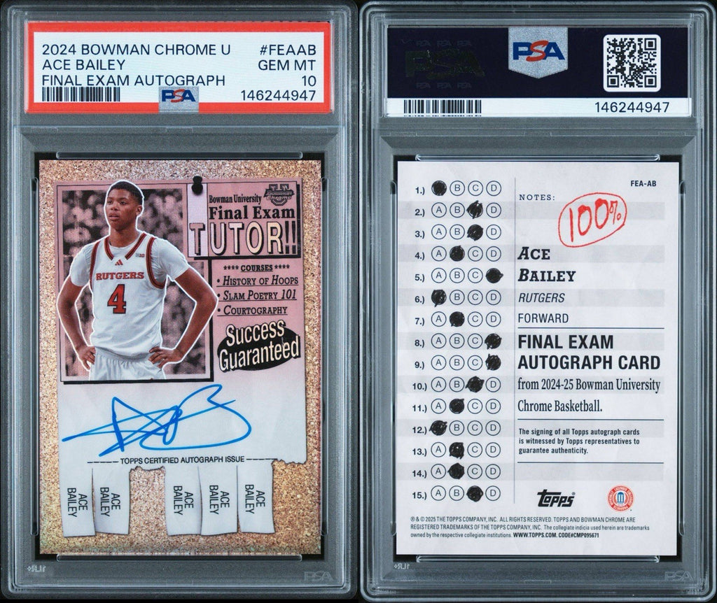 2024-25 Bowman U Chrome - Final Exam Autographs Ace Bailey #FEA-AB PSA 10 Gem