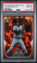 2023 Bowman Draft Sapphire Jacob Gonzalez Orange Refractor #d /25 PSA 10