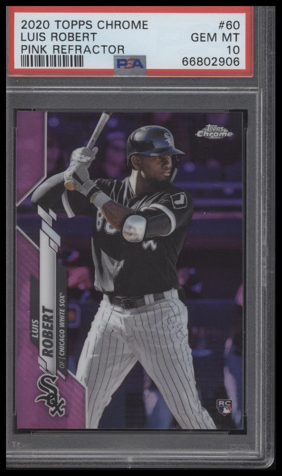 2020 Topps Chrome #60 Luis Robert Pink Refractor PSA 10