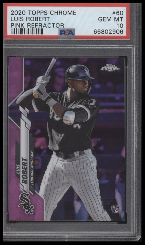 2020 Topps Chrome #60 Luis Robert Pink Refractor PSA 10