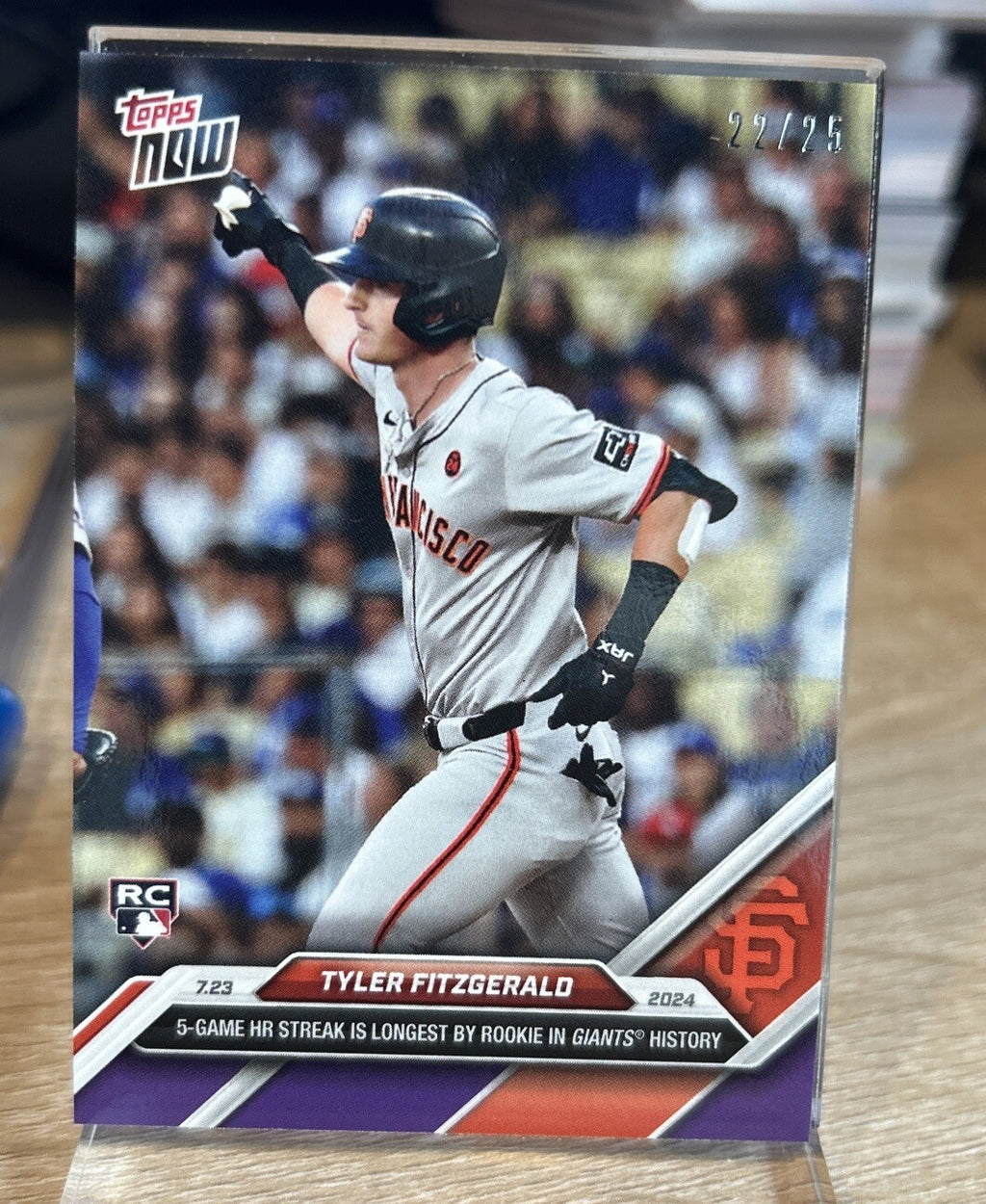 Tyler Fitzgerald RC Giants HR Streak 2024 MLB TOPPS NOW #461 Purple Parallel /25
