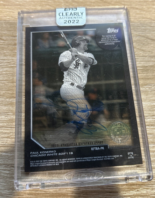 2022 TOPPS CLEARLY AUTHENTIC PAUL KONERKO #d /5 AUTO ORANGE PARALLEL AUTOGRAPH