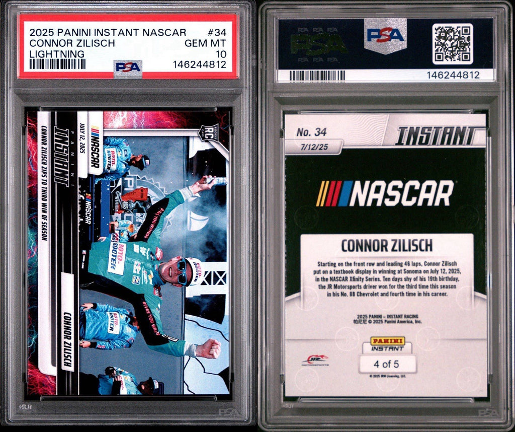 2025 Panini Instant #34 Connor Zilisch Lightning /5 PSA 10 Gem