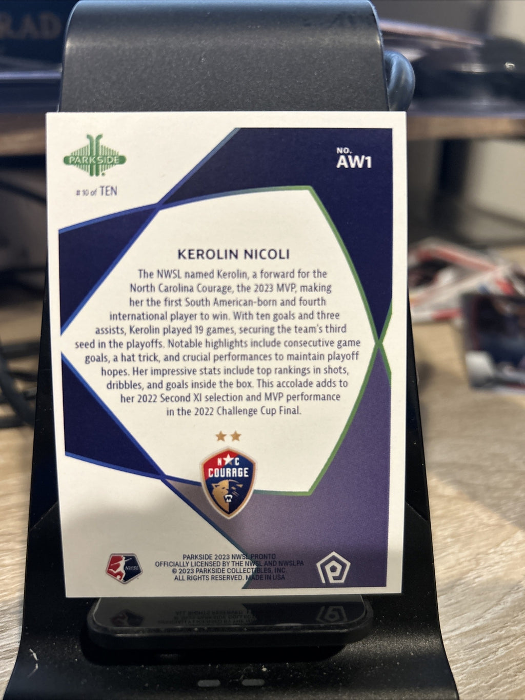 Kerolin Nicoli 2023 Parkside NWSL Pronto Silver Award Winners #AW1 10/10 Courage