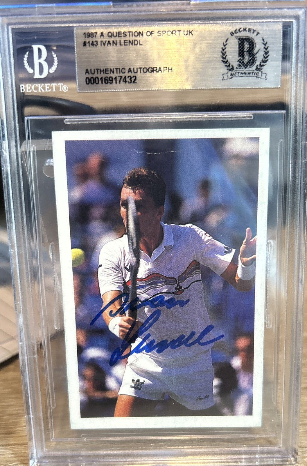 Ivan Lendl Signed 1987 A Question Of Sport UK Tennis BAS Beckett Autographed