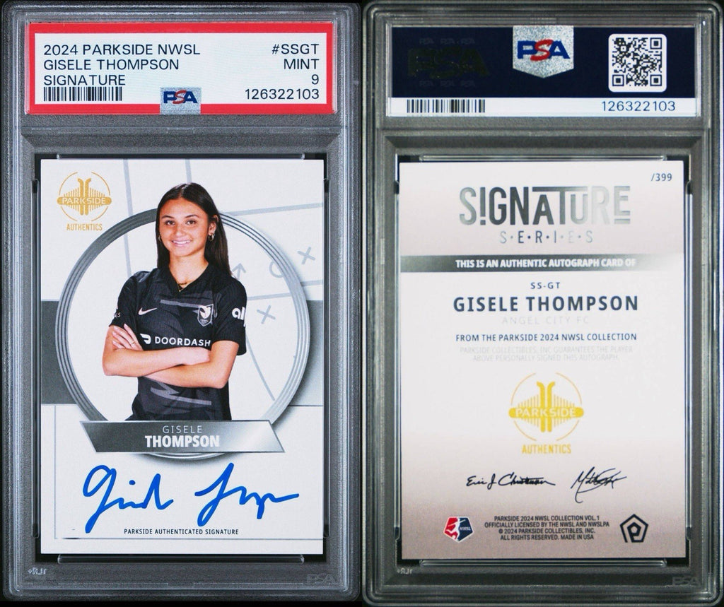 2024 Parkside NWSL Vol 1 Gisele Thompson Rookie RC AUTO /399 - PSA 9