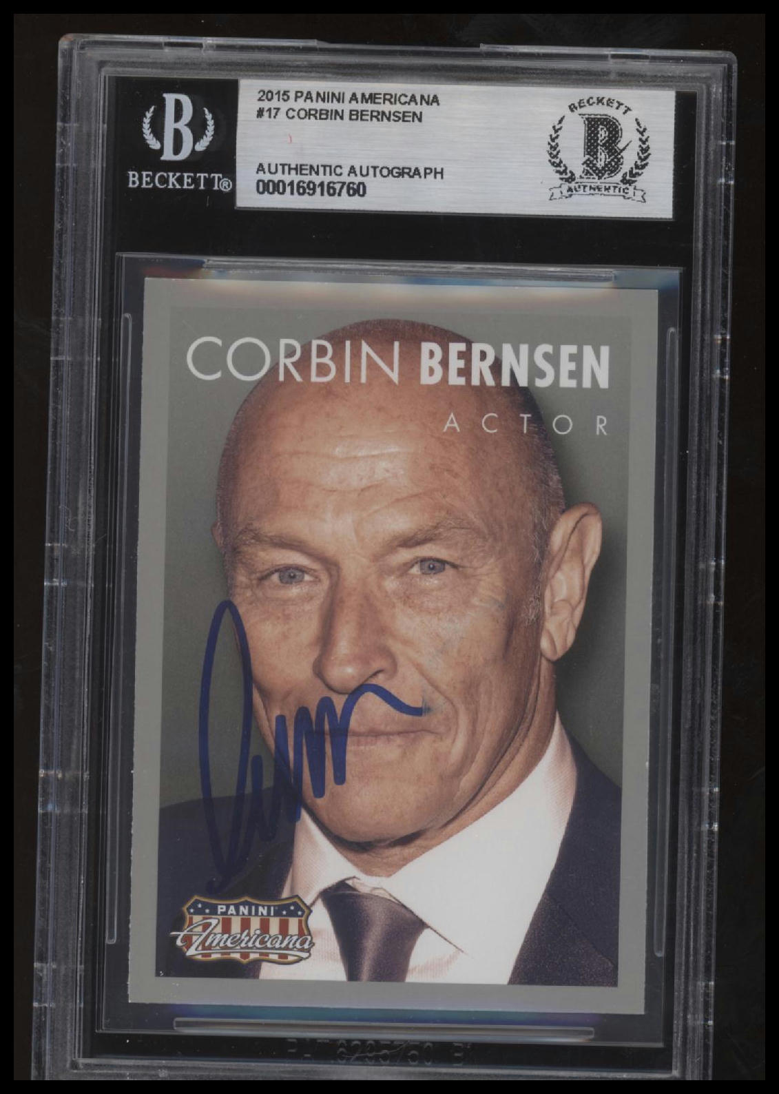 2015 Panini Americana #17 Corbein Bernsen Auto BAS Slab Beckett BAS Slab