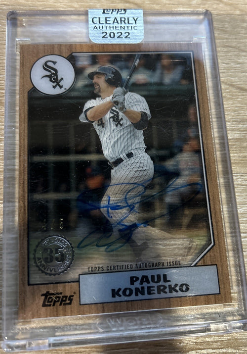 2022 TOPPS CLEARLY AUTHENTIC PAUL KONERKO #d /5 AUTO ORANGE PARALLEL AUTOGRAPH