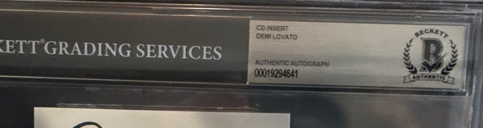 Demi Lovato Signed CD Promo Card Beckett BAS Encased Slabbed