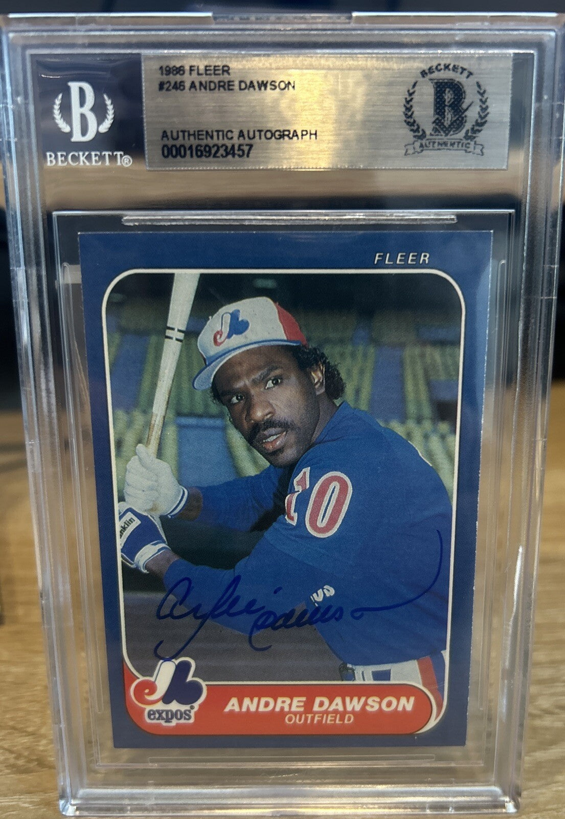 Andre Dawson Beckett BAS Signed 1986 Fleer #246 Autograph