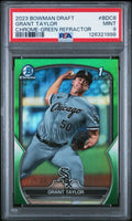 Grant Taylor 2023 Bowman Draft 1st Green Refractor #d /99 White Sox #BDC-8 PSA 9