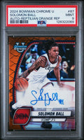 2024-25 Bowman U Chrome  Solomon Ball #87 Orange Reptilian /25 Auto PSA 9
