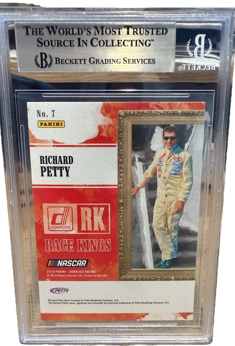 Signed Richard Petty 2019 Donruss Race Kings #7 Auto Beckett BAS Encased