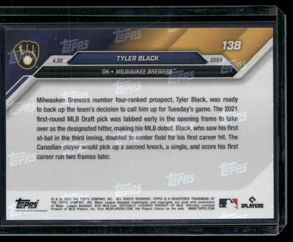 2024 Topps Now #138 Tyler Black Purple