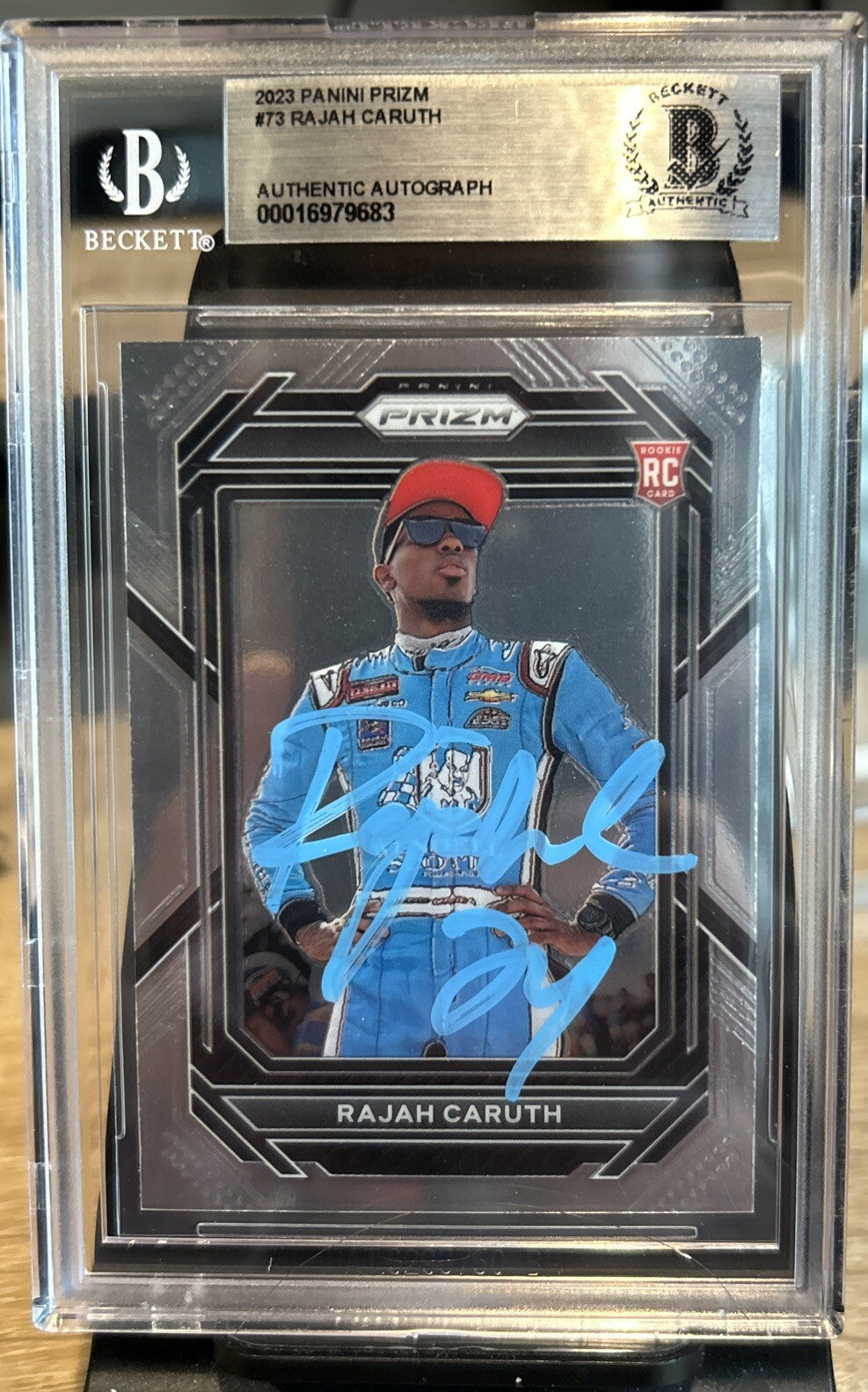 Signed RAJAH CARUTH -  2023 Panini Prizm ROOKIE CARD - Beckett BAS Slab
