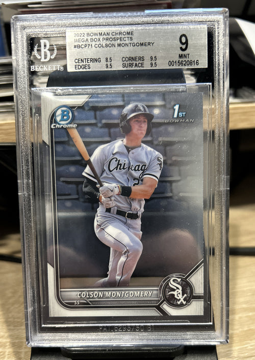2022 Bowman Chrome Mega Box COLSON MONTGOMERY RC 1ST #BCP71 BGS 9 Mint