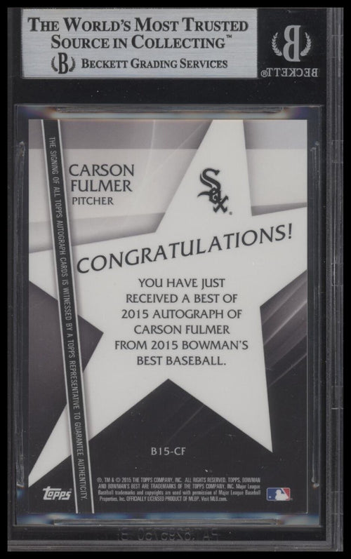 2015 Bowman's Best #B15-CF Carson Fulmer Best of 2015 Autographs BAS Slab