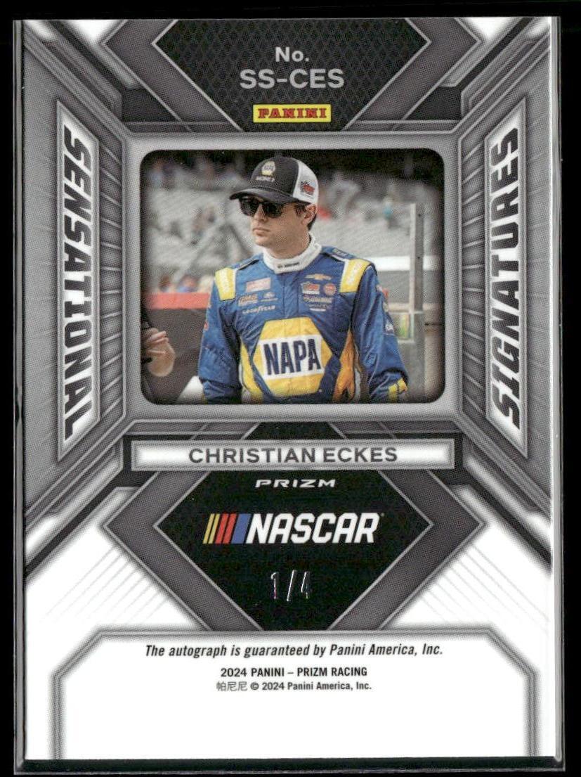 2024 Panini Prizm Racing #SS-CES Christian Eckes FOTL Blue Shimmer Auto /4