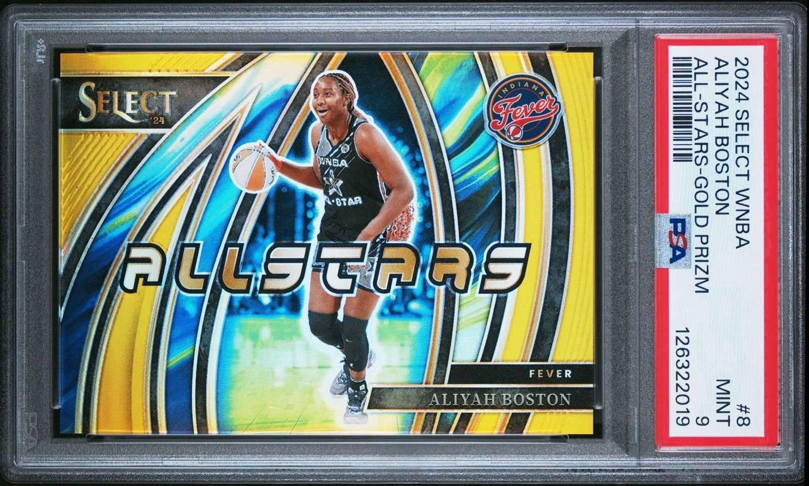 2024 ALIYAH BOSTON PANINI PRIZM ALL STARS WNBA GOLD CARD /10 PSA 9 INDIANA FEVER