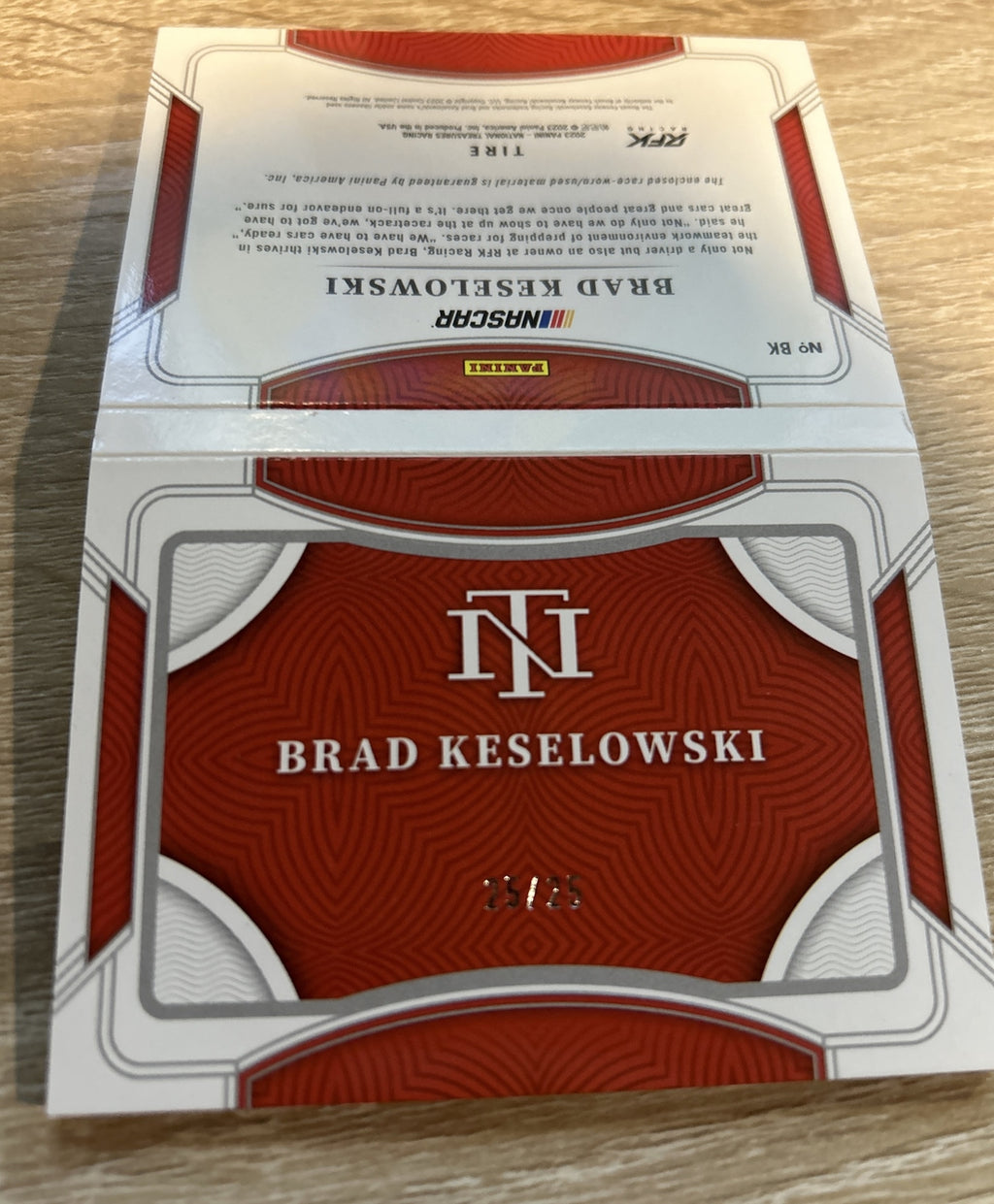 2023 National Treasures Racing BRAD KESELOWSKI Booklet - Race Used Tires  /25