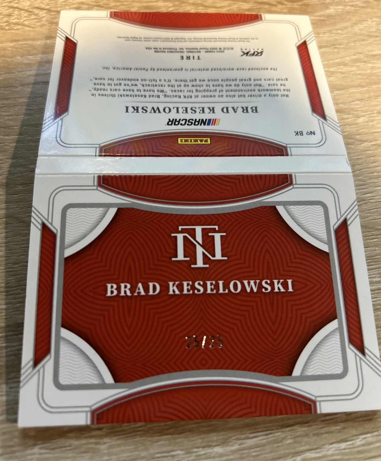 2023 National Treasures Racing BRAD KESELOWSKI Booklet - Race Used Tires  /25