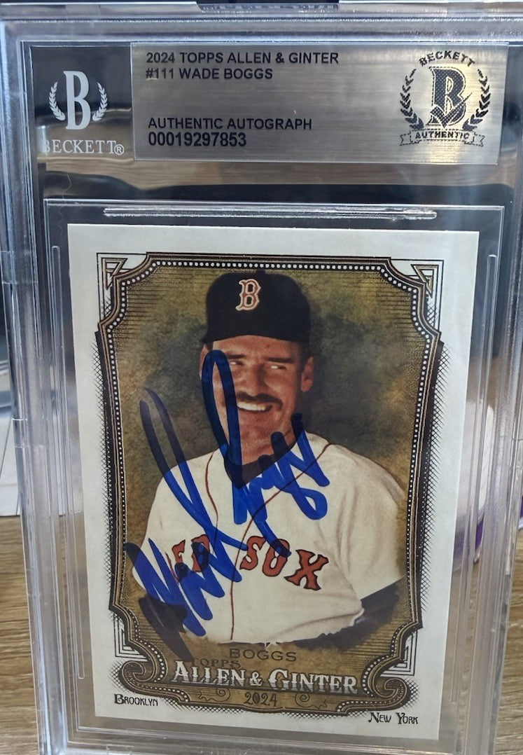 Signed 2024 Topps Allen & Ginter #111 - Wade Boggs - Beckett BAS On Card Auto