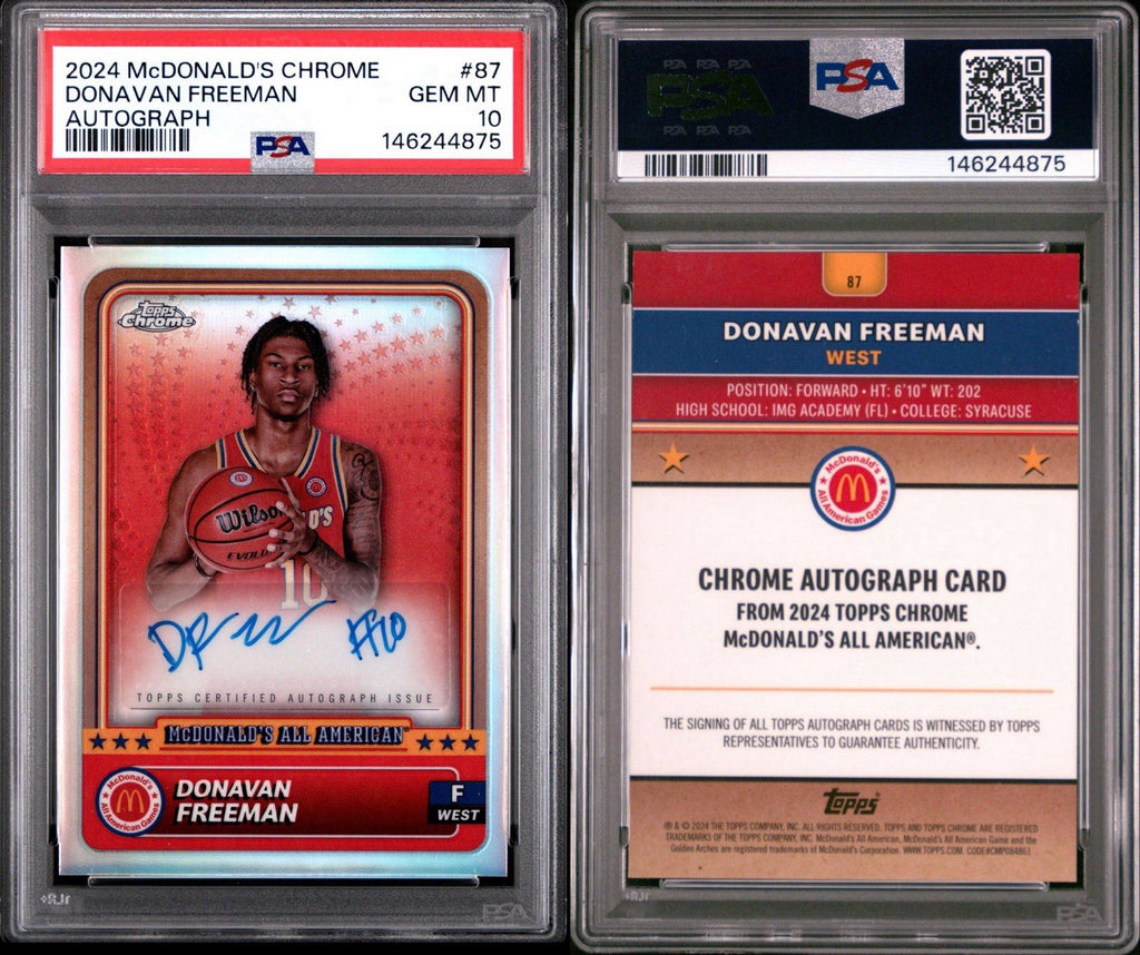 2024 Topps Chrome McDonald's All American #87 - Donavan Freeman - PSA 10 Gem