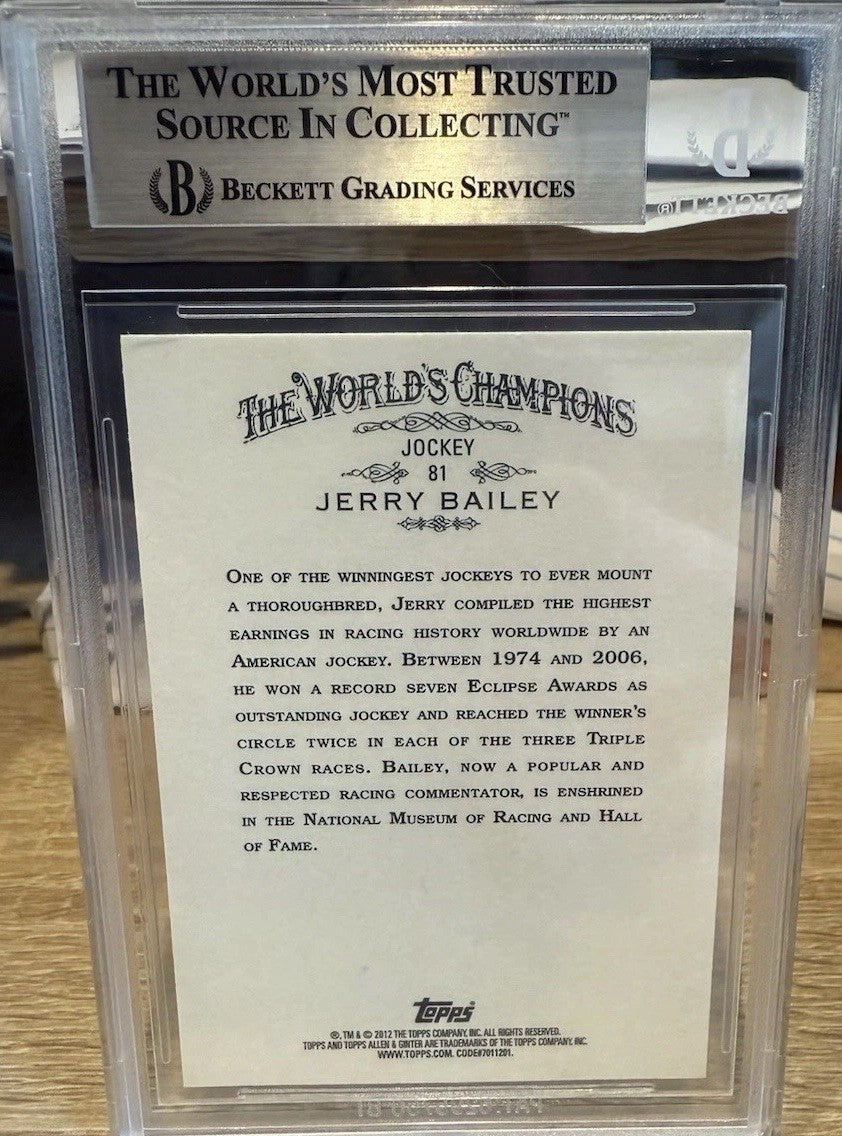 Jerry Bailey SIGNED 2012 Topps Allen & Ginter #81 - BAS BECKETT Slab