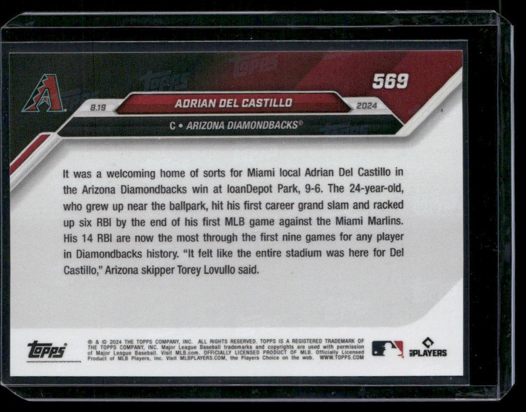 2024 Topps Now #569 Adrian Del Castillo Blue Parallel /49