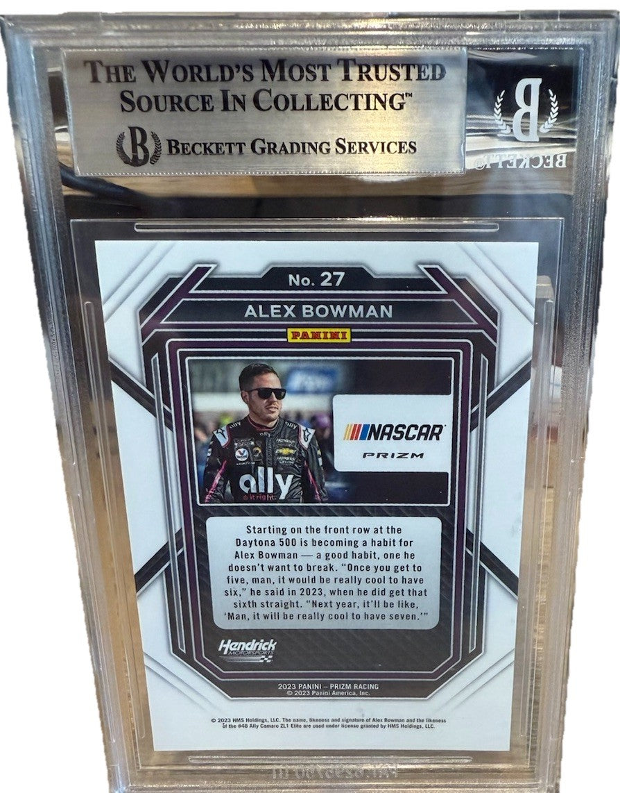 Signed Alex Bowman 2023 Panini Prizm Silver #27 - Beckett BAS Slab