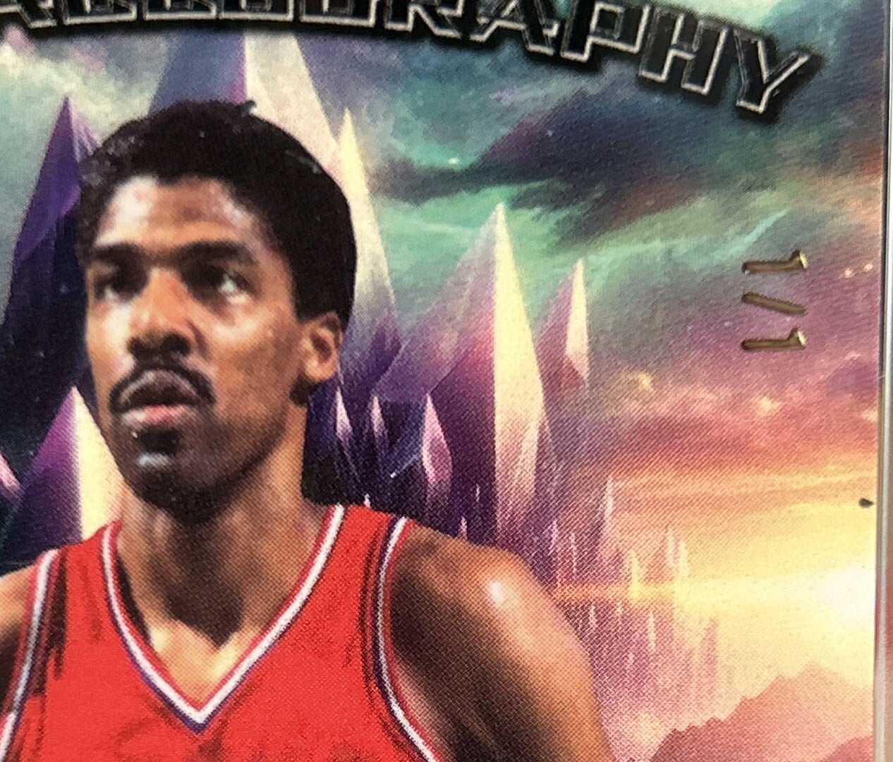 Julius Irving 2024 Leaf Electrum Gold Crystallography 1/1 Philadelphia 76ers 🔥