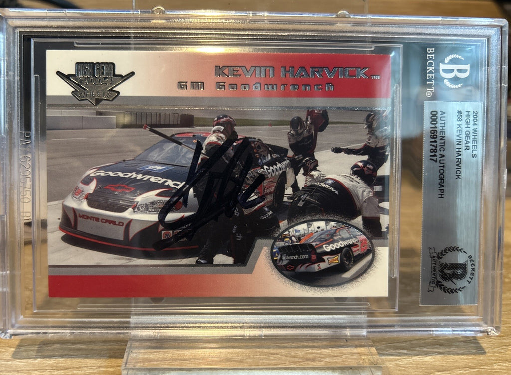 Signed Kevin Harvick 2004 Wheels High Gear #58 Beckett BAS Certed Slab