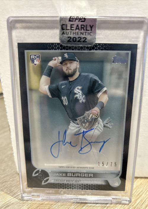 2022 Topps Clearly Authentic Black Jake Burger Rookie Autograph White Sox RC /75
