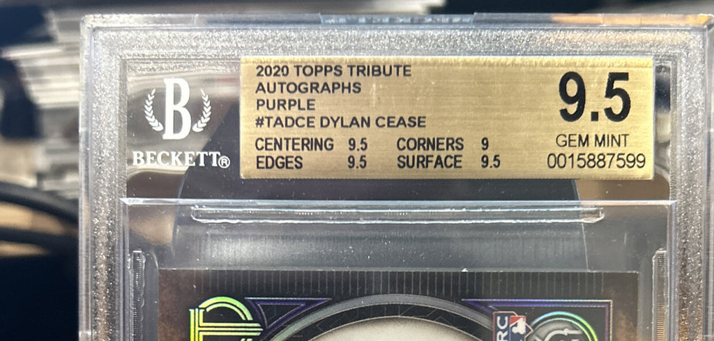 Dylan Cease 2020 Topps Tribute Purple Signed Auto RC #/50 BGS 9.5 Gem Auto 10 !