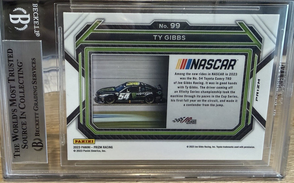 Ty Gibbs Signed 2023 Panini Prizm #99 Auto - Beckett BAS Slab