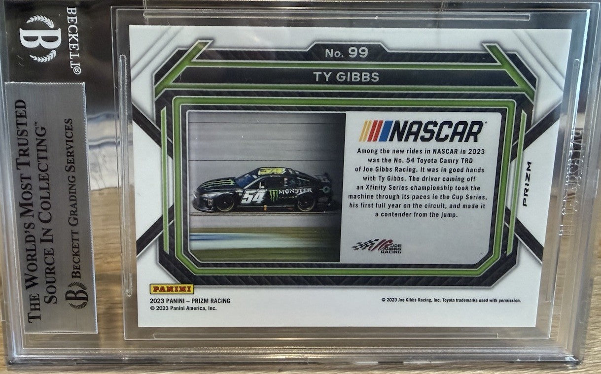 Ty Gibbs Signed 2023 Panini Prizm #99 Auto - Beckett BAS Slab