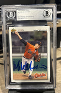 Signed 1992 Upper Deck Mike Mussina #675 Beckett BAS Encased