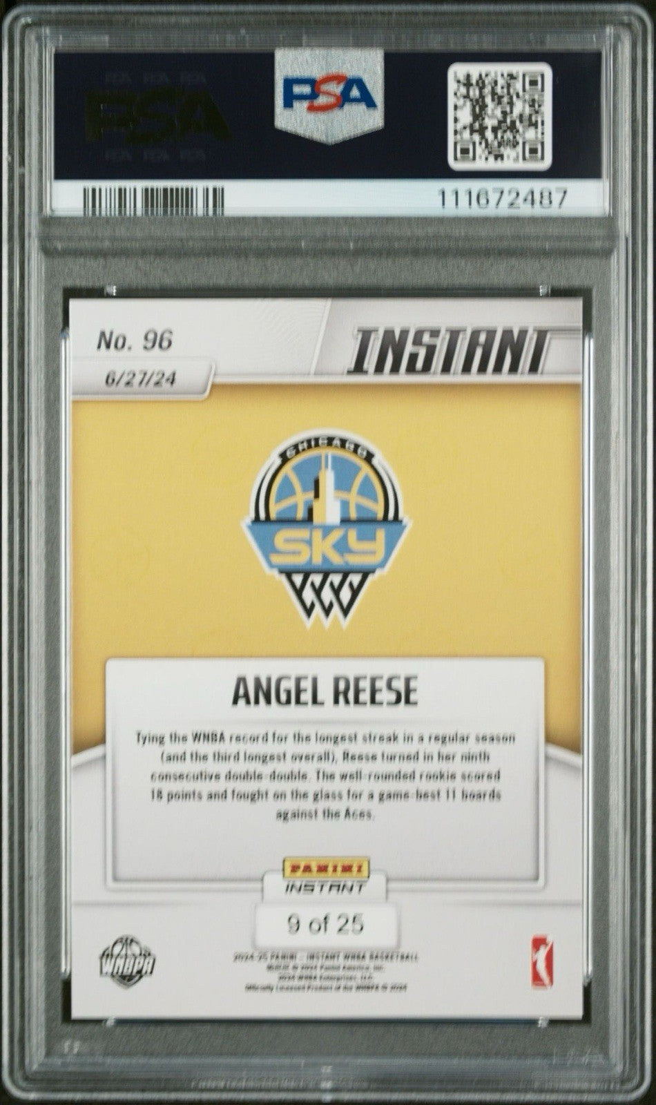 2024 Panini Instant WNBA #173 Angel Reese RC Jungle /25 - PSA 9
